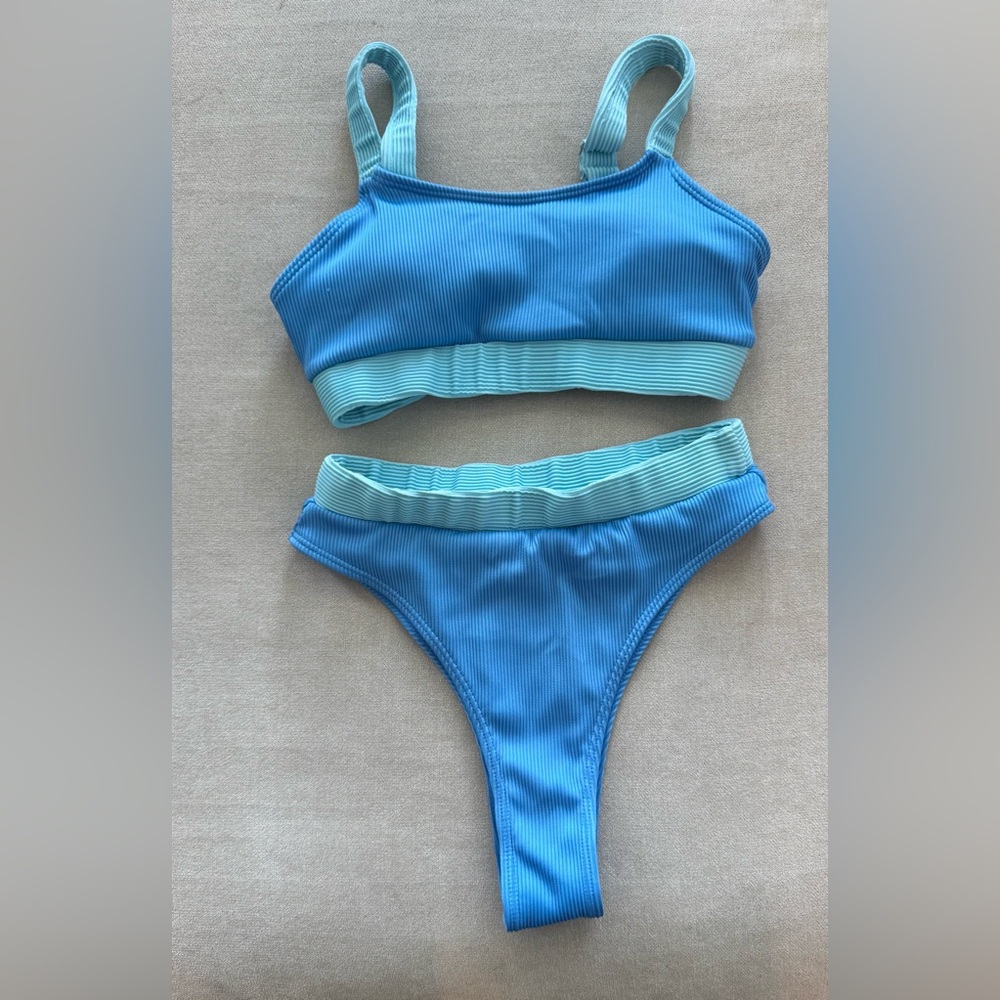 Blue and Teal Bikini Set